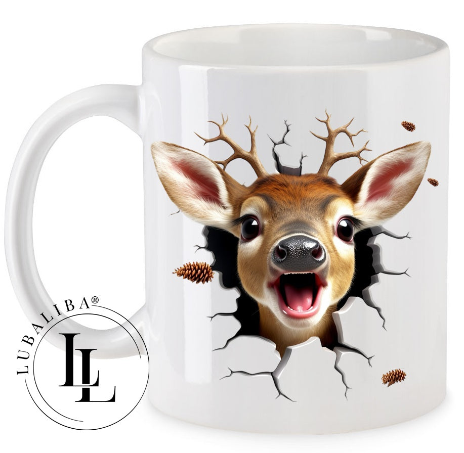 Tasse " 3D- Optik Winter Renntier Flitzi " ArtNr.: CAZ